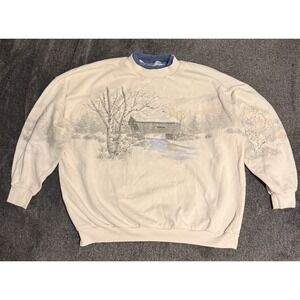 Vtg Artisans Sunschein Designs Sweatshirt Winter Art to Wear Sz XL Christmas